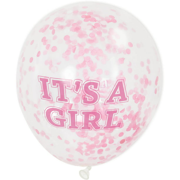 Pop Ups Baby Girl Balloon With 3-D Card Weight Centerpiece